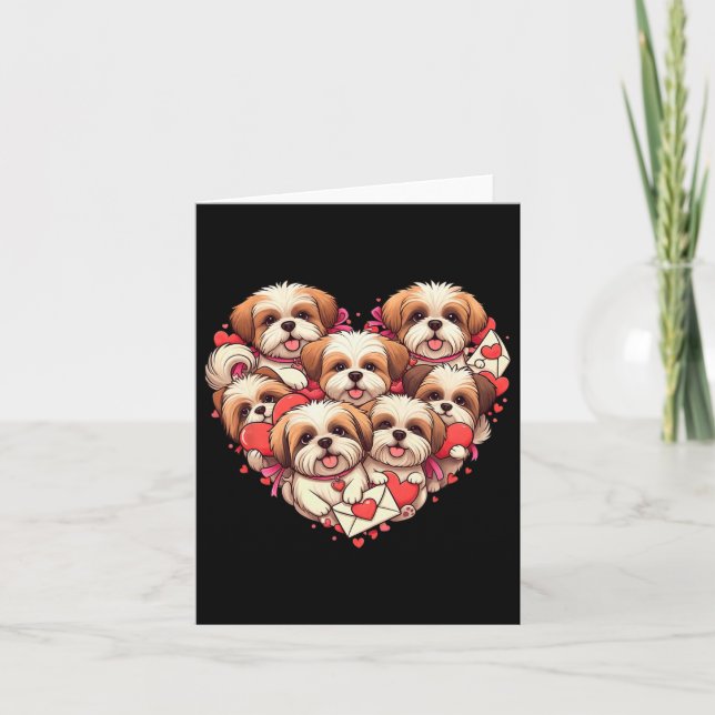 Tarjeta Divertido Shih Tzu Heart Valentine Shih Tzu (Anverso)