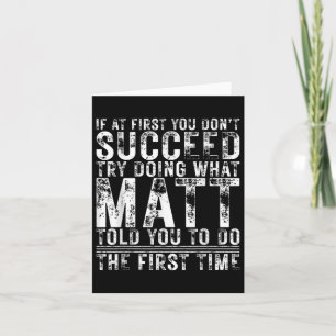 Tarjeta Divertido Si Al Principio No Tienes Éxito En El Cu