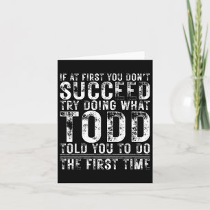 Tarjeta Divertido Si Al Principio No Tienes Éxito En El Cu