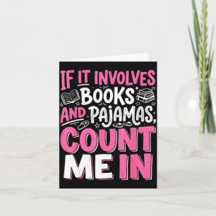 Tarjeta Divertido si involucra libros y pijamas lectura de