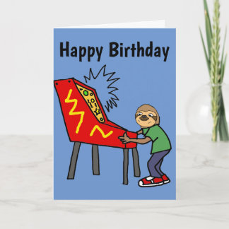 Tarjeta Divertido Sloth Jugando Pinball Personalizado