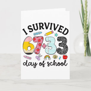 Tarjeta Divertido Sobreviví 100 Días De Celebración Escola