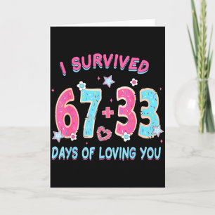 Tarjeta Divertido Sobreviví 67 + 33 Días De Amarte San Val