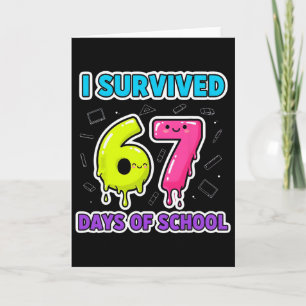 Tarjeta Divertido Sobreviví 67 Días Goteo Escolar Profesor