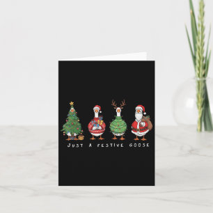 Tarjeta Divertido Solo Un Ganso Festivo Santa Reno Alegre 
