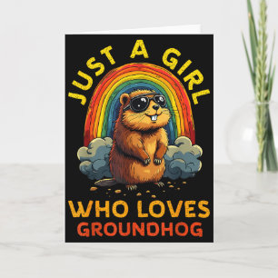 Tarjeta Divertido Solo Una Chica Que Ama Las Marmotas Feli
