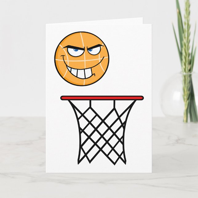 Tarjeta Divertido sonriente baloncesto cara a zumbar (Subido por el creador)