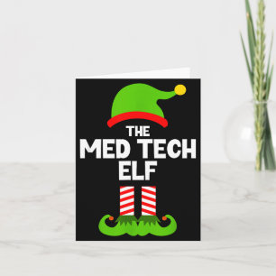 Tarjeta Divertido soy el elfo técnico médico de Navidad Xm