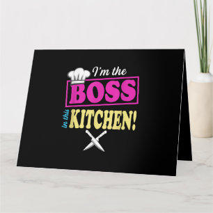 Tarjeta Divertido Soy El Jefe En Esta Camiseta Cocinando