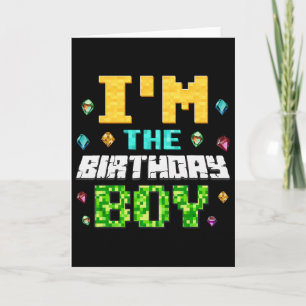 Tarjeta Divertido soy el niño del cumpleaños niños jugador