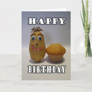 Tarjeta Divertido "Spud" Muffin - Feliz cumpleaños para el