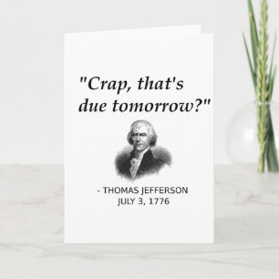 Tarjeta Divertido Thomas Jefferson Profesor de Historia de