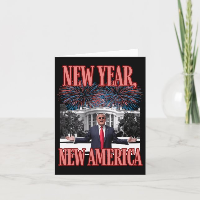 Tarjeta Divertido Trump Año Nuevo  (Anverso)