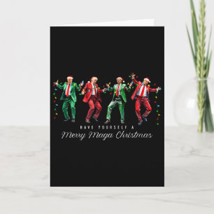 Tarjeta Divertido Trump Bailando Alegre Mega Navidad Presi