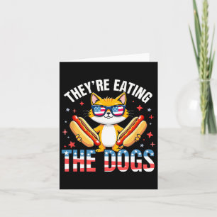 Tarjeta Divertido Trump Están Comiendo Los Perros Los Gato