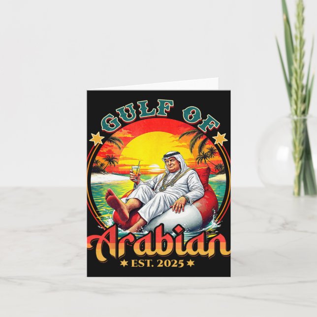 Tarjeta Divertido Trump Shirt Golfo De Arabian Este 2025 D (Anverso)
