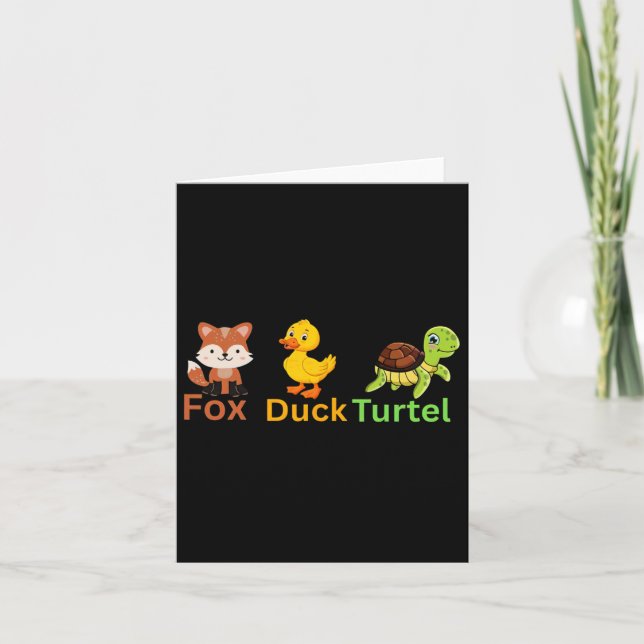 Tarjeta Divertido Trump sutil tortuga de pato de Fox dulce (Anverso)