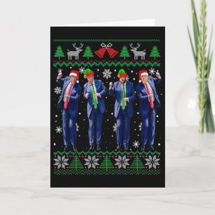 Tarjeta Divertido Trump Vance Kennedy Elon Bailando Santa 