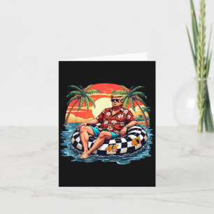 Tarjeta Divertido Trump Verano 2025 Playa Tropical Diverti