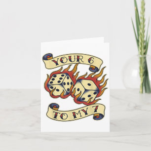 Tarjeta Divertido Tu 6 En Mi 7 Meme Tatuaje De San Valentí
