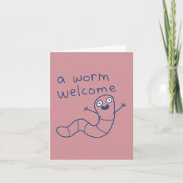 Tarjeta Divertido Un Gusano Bienvenida Divertido Chiste Lo