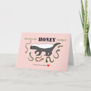 Tarjeta Divertido Valentine Honey Badger Badass te amo