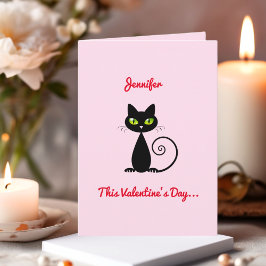 Tarjeta Divertido Valentine, lindo, sé mi gato negro con n