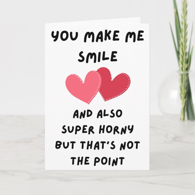 Tarjeta Divertido Valentine me haces sonreír doblado (Anverso)