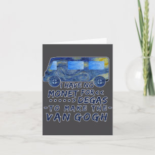 Tarjeta Divertido Van Gogh Monet Degas Artista Juego de Pa