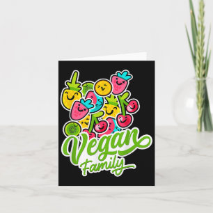 Tarjeta Divertido Vegetariano Genial Verduras Frutas Vegan