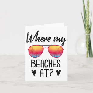 Tarjeta Divertido Verano De Vacaciones En Playa Donde Mis 