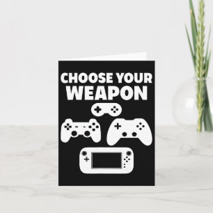 Tarjeta Divertido videojuego elige tu arma