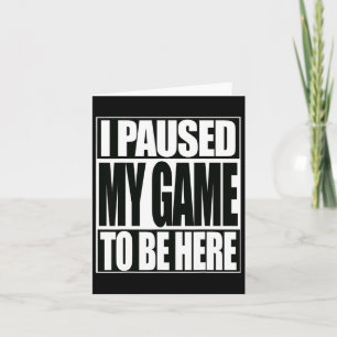 Tarjeta Divertido videojuego en el que paré mi juego para 