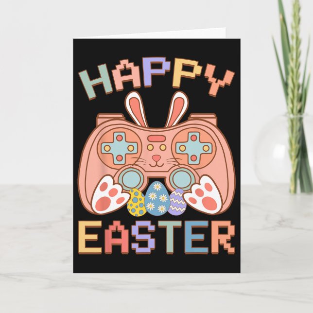 Tarjeta Divertido videojuego Pascua Bunny Gaming Controlle (Anverso)