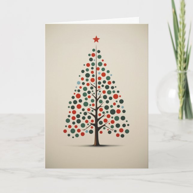 Tarjeta Divertido y caprichoso Árbol de Navidad (Anverso)