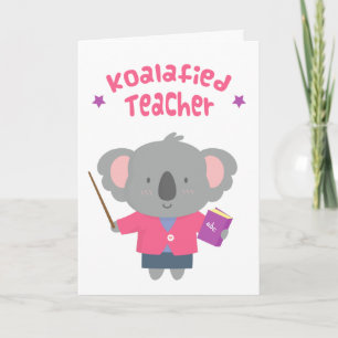 Tarjeta Divertido y Lindo Oso Koala Profesor