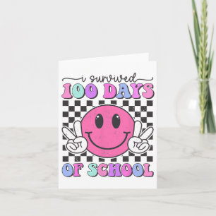 Tarjeta Divertidos 100 Días De Escuelas Sonrisas Maestro C