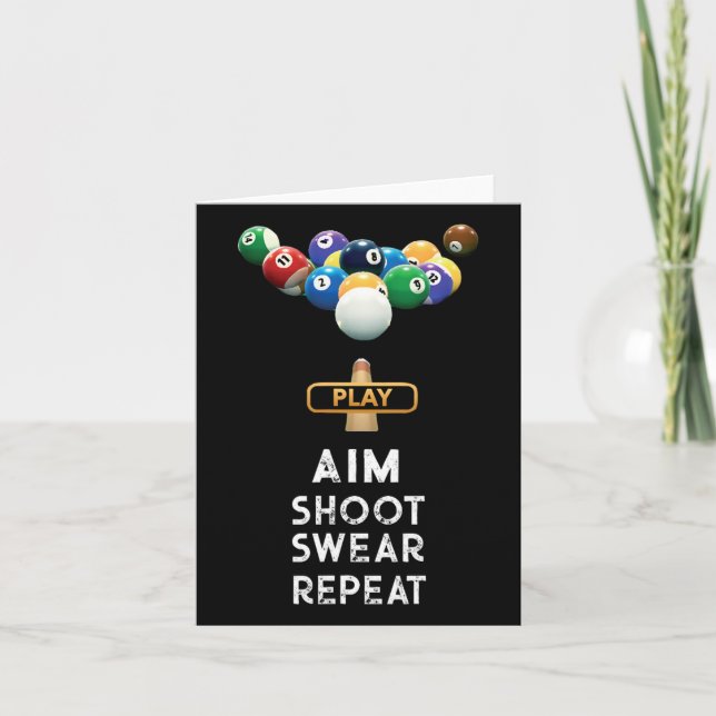 Tarjeta Divertidos Billiards Regalo Camiseta Para El Jugad (Anverso)