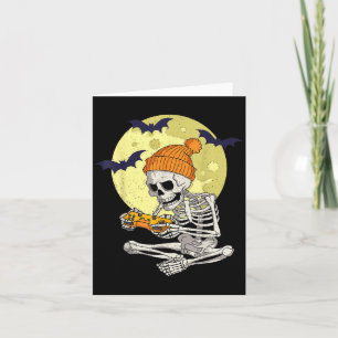 Tarjeta Divertidos juegos de video de Halloween Skeleton G