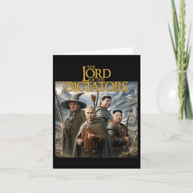 Tarjeta Divertidos Lord Dictadores contra Putin Trump Kim  (Anverso)