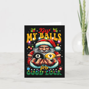 Tarjeta Divertidos Navidades Billiards Besan Mi Por Buena 
