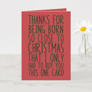 Tarjeta Divertidos Navidades combinados y cumpleaños