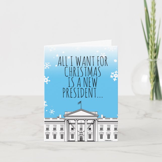 Tarjeta Divertidos Navidades de Biden: Todo lo que quiero  (Anverso)