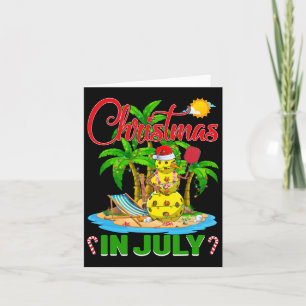 Tarjeta Divertidos Navidades de Cickleball Santa Hat Hawai