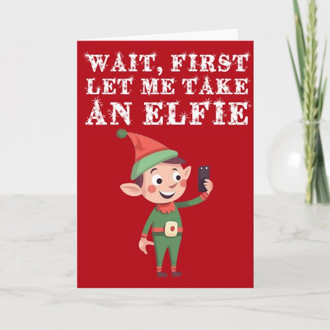 Tarjeta Divertidos Navidades De Elf Pun Me Dejaron Tomar U (Anverso)
