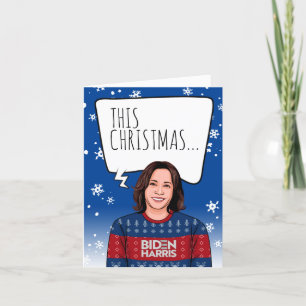 Tarjeta Divertidos Navidades de Kamala: Este Navidad es hi