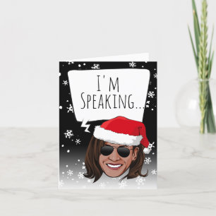 Tarjeta Divertidos Navidades de Kamala: Estoy hablando