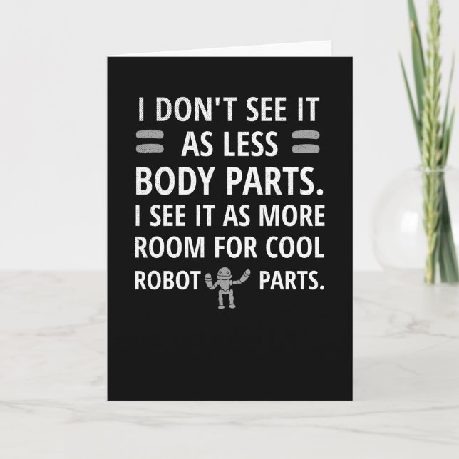 Tarjeta Divertidos regalos de recuperación de amputados |  (Anverso)