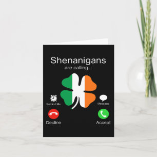 Tarjeta Divertidos Shenanigans llaman irlandeses a Día de