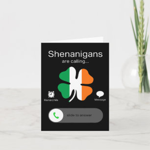 Tarjeta Divertidos Shenanigans llaman irlandeses a Día de